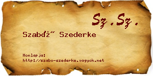Szabó Szederke névjegykártya